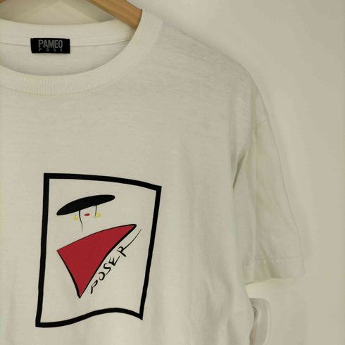 パメオポーズ Pameo Pose POSER フロントプリント クルーネックTシャツ レディース JPN:M
