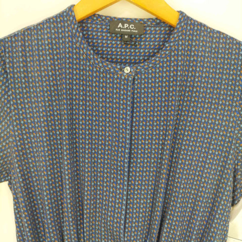 アーペーセー A.P.C. 総柄 ウエストドローコード フレンチスリーブ ワンピース レディース import:M