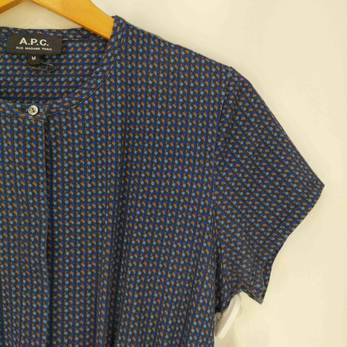 アーペーセー A.P.C. 総柄 ウエストドローコード フレンチスリーブ ワンピース レディース import:M