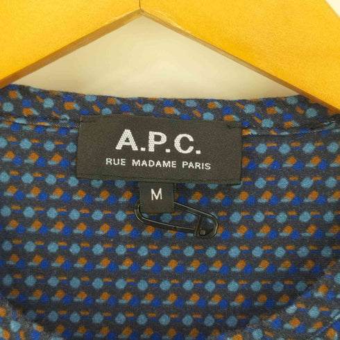 アーペーセー A.P.C. 総柄 ウエストドローコード フレンチスリーブ ワンピース レディース import:M