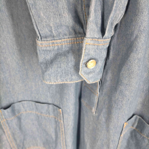 Harriss PARIS ハーフ比翼ボタン デニムシャツ ワンピース レディース 36