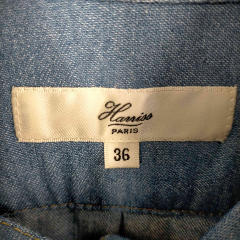 Harriss PARIS ハーフ比翼ボタン デニムシャツ ワンピース レディース 36