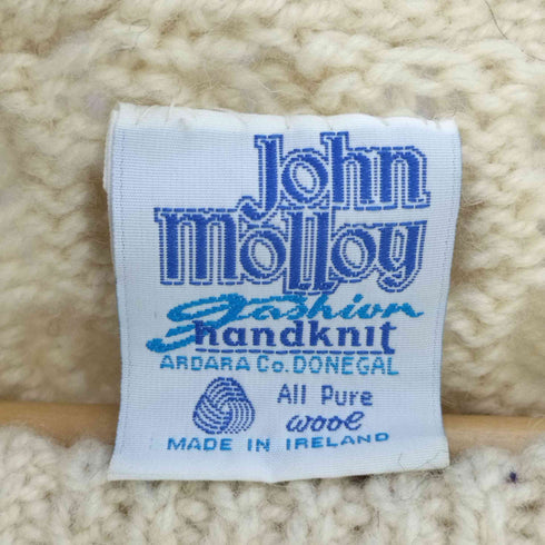 ジョンモロイ John Molloy アイルランド製 handknit ハンドニット フィッシャーマンニット アランニット メンズ
