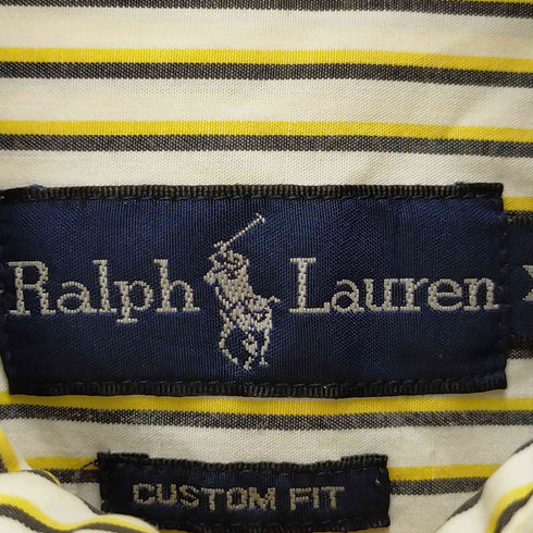 ラルフローレン RALPH LAUREN CUSTOM FIT ポニー刺繍トリコロールストライプシャツ メンズ JPN:XL