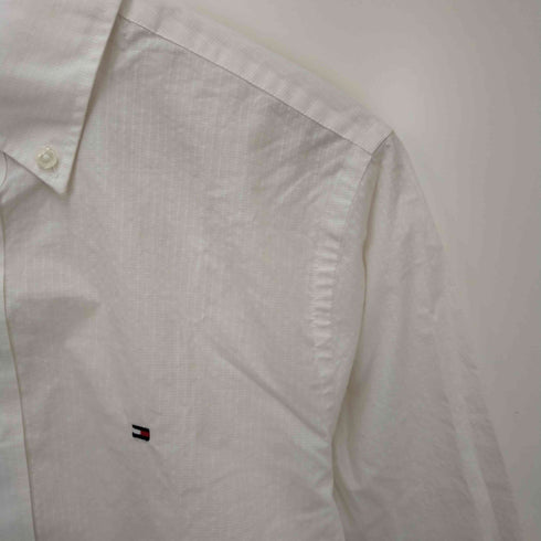 トミーヒルフィガー TOMMY HILFIGER REGULAR FIT フロントロゴ刺繍ボタンダウンシャツ レディース JPN:S