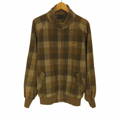 ウールリッチ WOOLRICH 00S ロゴ チェーン刺繍 バッファローチェック ジップアップ ハリントン ジャケット メンズ import:M