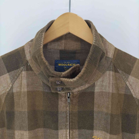 ウールリッチ WOOLRICH 00S ロゴ チェーン刺繍 バッファローチェック ジップアップ ハリントン ジャケット メンズ import:M