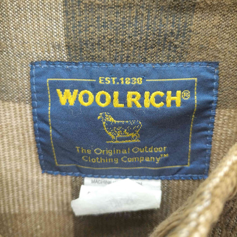 ウールリッチ WOOLRICH 00S ロゴ チェーン刺繍 バッファローチェック ジップアップ ハリントン ジャケット メンズ import:M