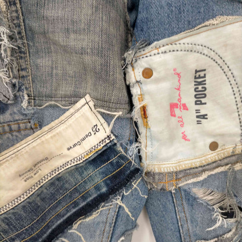再構築ドッキングデニムパンツ リメイク加工 メンズ