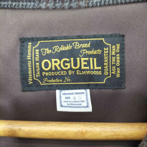 オルゲイユ ORGUEIL 尾州産 Glen Check Jacket グレンチェックジャケット メンズ US:40