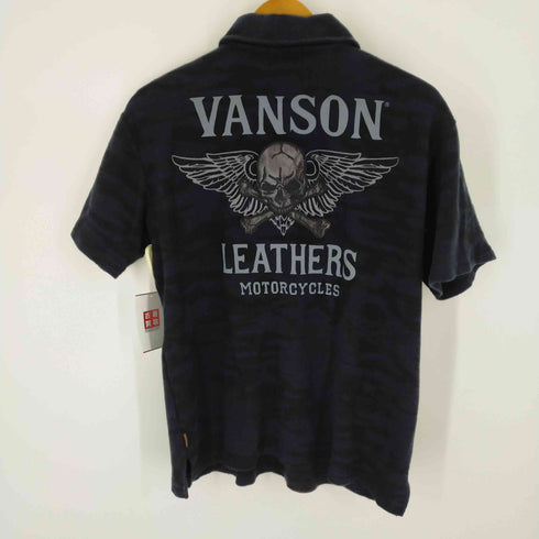 バンソン VANSON S/S 迷彩柄 2ポケットポロシャツ ドクロ スカル メンズ JPN:L