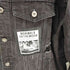 New Jeans ダメージ加工 パッチワーク 背面プリントデニムジャケット メンズ JPN:L