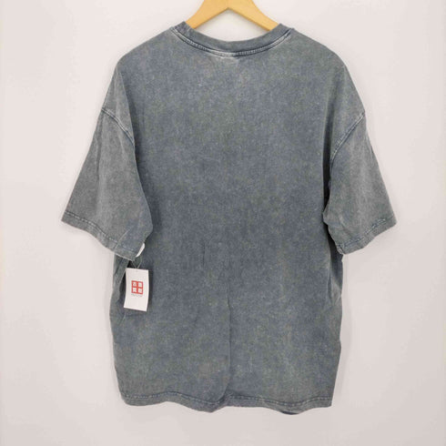 new wave street culture design by inflation ウォッシュド加工 プリント クルーネック カットソー メンズ JPN:XL