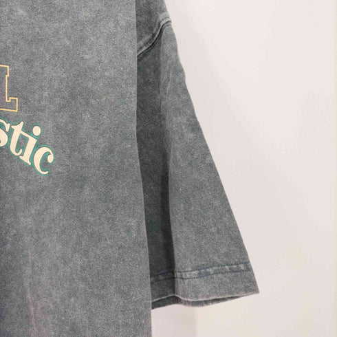 new wave street culture design by inflation ウォッシュド加工 プリント クルーネック カットソー メンズ JPN:XL