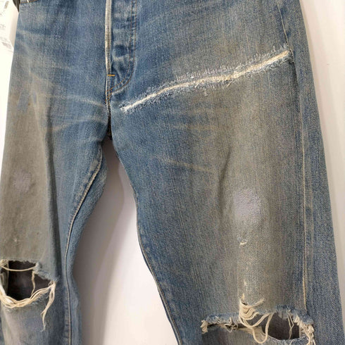 リーバイス Levis 60S~70S BIGE 501 ストレートデニムパンツ 赤耳 ボタン裏刻印6 縮小率8% バックポケットシングルステッチ メンズ