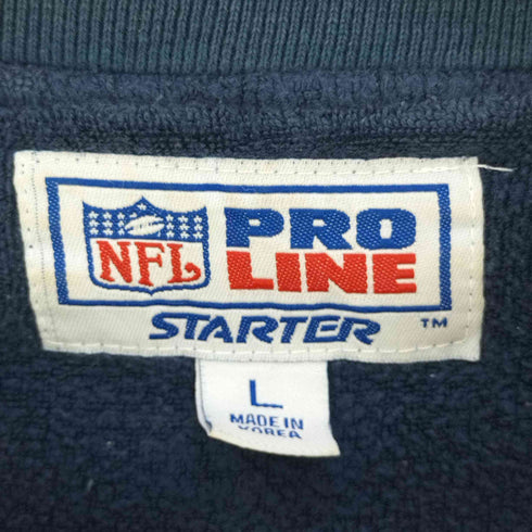 エヌエフエル プロライン バイ スターター NFL PROLINE by STARTER フットボールチームロゴ刺繍 クルーネックフリーススウェット メンズ import:L