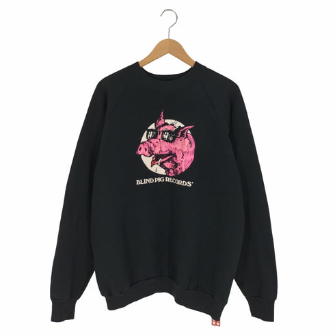 フルーツオブザルーム FRUIT OF THE LOOM 90S USA製 プリント ラグランスリーブ クルーネックスウェット メンズ import:XL
