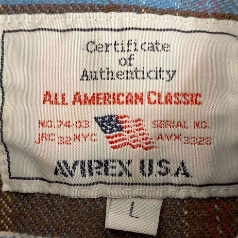 アヴィレックス AVIREX フランネル スナップボタン チェックシャツ メンズ JPN:L