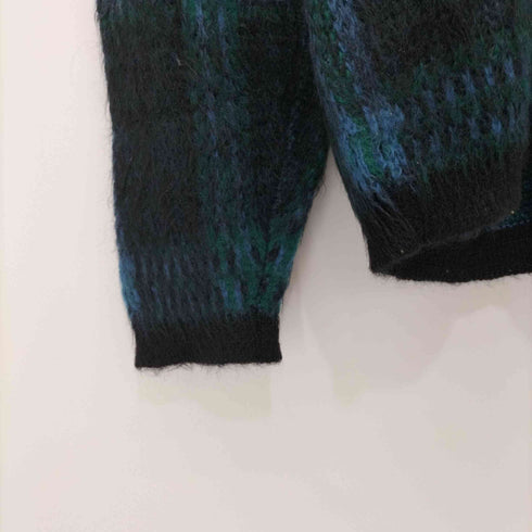 アルプス ALPS 60s モヘア チェック柄Vネックニット メンズ import:M