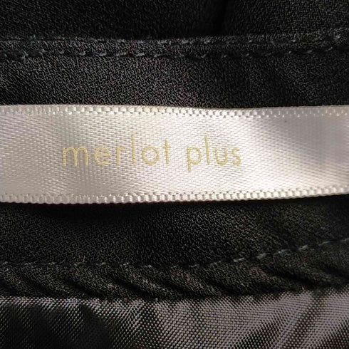 メルロプラス MERLOT PLUS レース切替 花刺繍ワンピース レディース