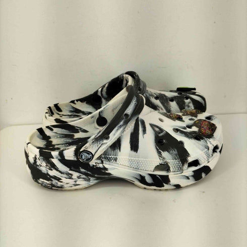 クロックス crocs CLSCPLATFORMMARBLEDCG W BLACK/WHITE レディース 9