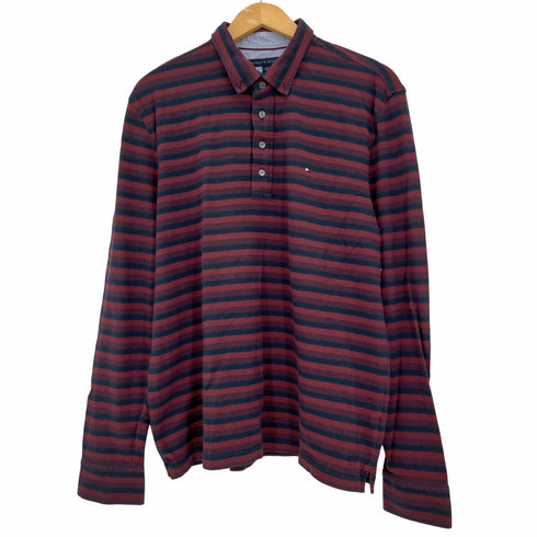 トミーヒルフィガー TOMMY HILFIGER ボーダー長袖ポロシャツ メンズ L