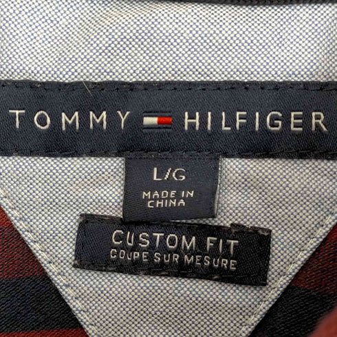 トミーヒルフィガー TOMMY HILFIGER ボーダー長袖ポロシャツ メンズ L