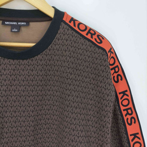 マイケルコース Michael Kors Logo Tape Cotton Blend T-Shirt モノグラム ロゴテープコットンブレンドTシャツ メンズ import:L