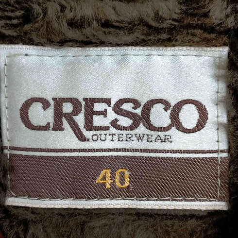 CRESCO ボアライナー付 レザーハーフコート メンズ 40
