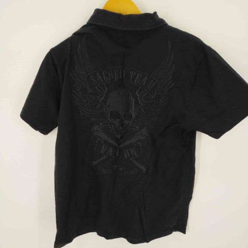 バンソン VANSON 同色スカル刺繍ポロシャツ ドクロ メンズ JPN:L