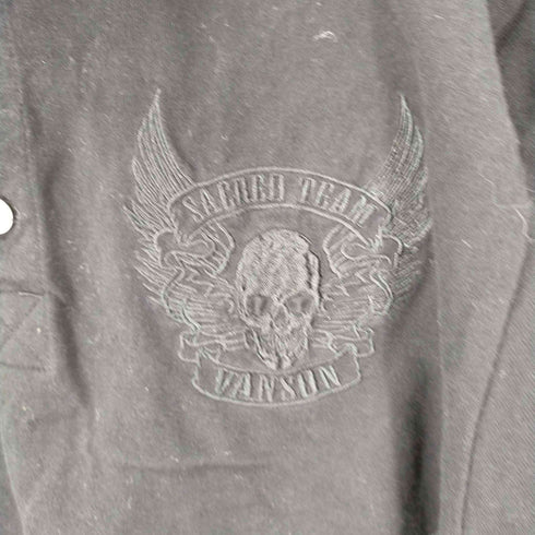 バンソン VANSON 同色スカル刺繍ポロシャツ ドクロ メンズ JPN:L