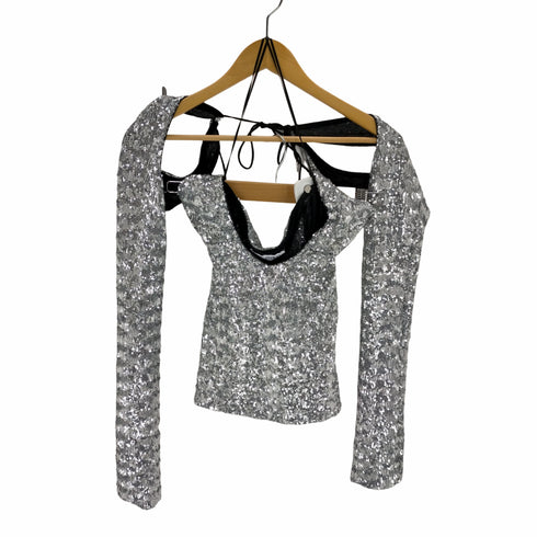 The Attico Zane Sequinned Cut-out Top レディース