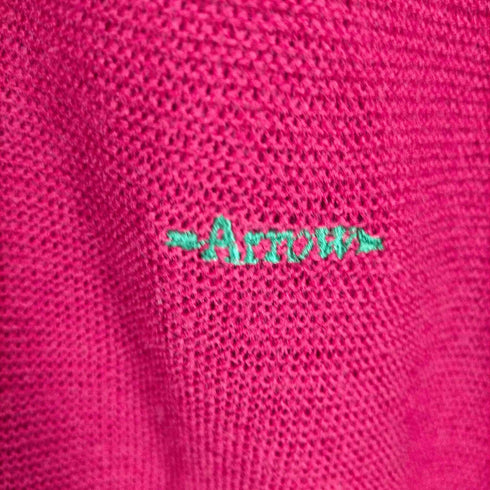 アロー ARROW 80s-90s イタリア製 ロゴ刺繍カーディガン メンズ JPN:L
