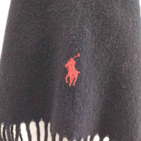 ポロラルフローレン POLO RALPH LAUREN イタリア製 ポニー刺繍 ウール フリンジマフラー メンズ ONE SIZE