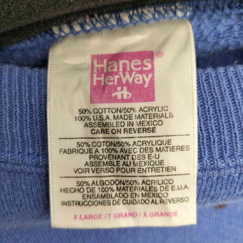 ヘインズ Hanes HerWay コットンアクリル ラグランスウェット メンズ import:XL