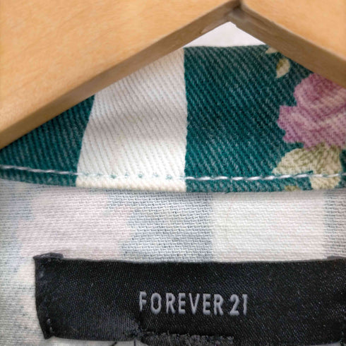 フォーエバートウェンティーワン FOREVER21 花柄 ストライプデニムジャケット メンズ JPN:S
