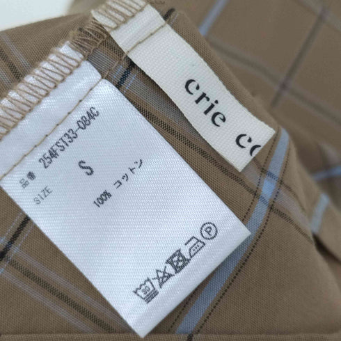 クリーコンフォルト crie conforto ギャザースリーブチェックワンピース レディース JPN:S