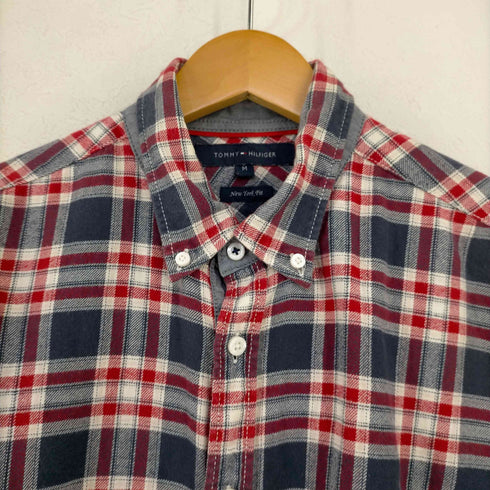 トミーヒルフィガー TOMMY HILFIGER ワンポイント刺繍 タータンチェック BDシャツ メンズ import:M