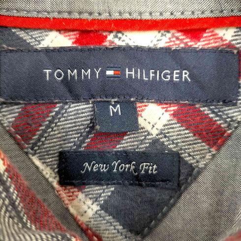 トミーヒルフィガー TOMMY HILFIGER ワンポイント刺繍 タータンチェック BDシャツ メンズ import:M