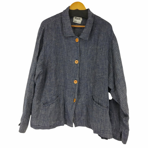 フラックス FLAX MADE IN LITHUANIA リネン100ジャケット メンズ import:L