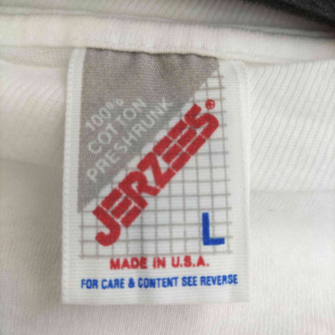 ジャージーズ JERZEES MADE IN USA 袖刺繍 フロントプリントTシャツ FORTY LOVE TENNIS CLUB 私、こわい? メンズ import:L