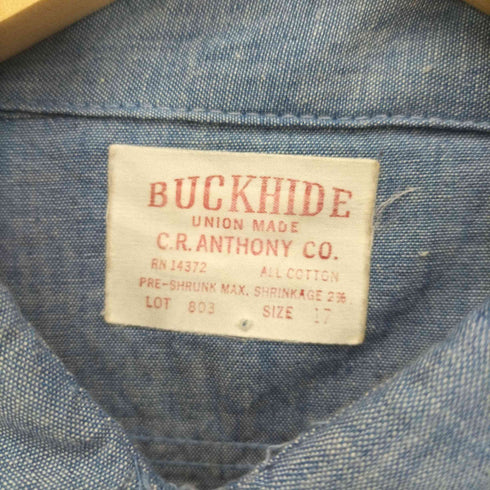 C.R.Anthony Co. BUCKHIDE 60-70S UNION MADE LOT 803 コットン L/S ロングポイントカラー ポケット シャツ メンズ 17