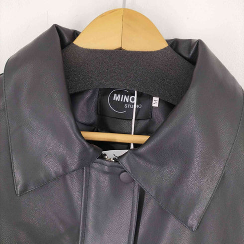 MINO STUDIO フェイクレザー比翼ブルゾン メンズ JPN:M