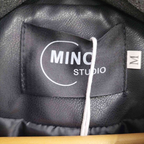 MINO STUDIO フェイクレザー比翼ブルゾン メンズ JPN:M