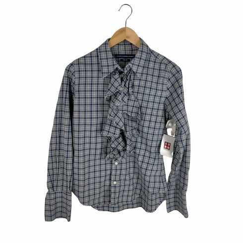 ラルフローレンスポーツ RALPH LAUREN SPORT 90s slim fit チェック柄フリルシャツ レディース 8