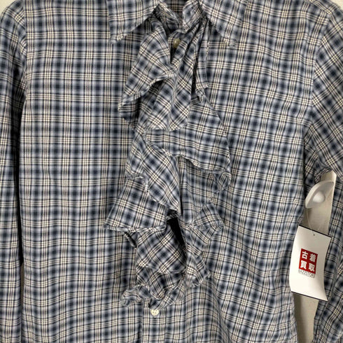ラルフローレンスポーツ RALPH LAUREN SPORT 90s slim fit チェック柄フリルシャツ レディース 8