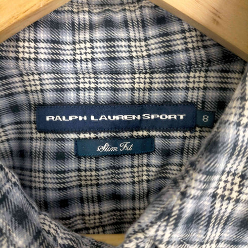 ラルフローレンスポーツ RALPH LAUREN SPORT 90s slim fit チェック柄フリルシャツ レディース 8