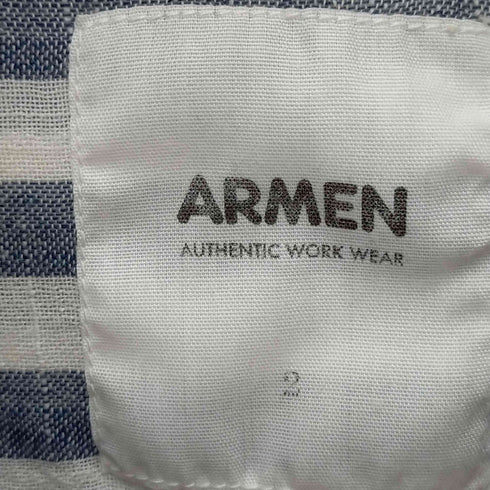 アーメン ARMEN ノーカラー ストライプシャツ メンズ