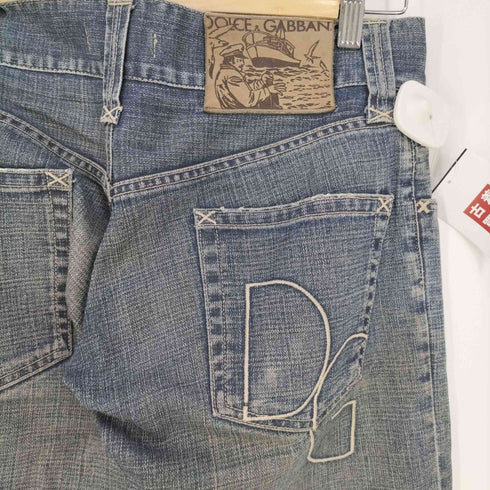 ドルチェアンドガッバーナ DOLCE&GABBANA イタリア製 バックポケット刺繍 ボタンフライデニムパンツ メンズ 44