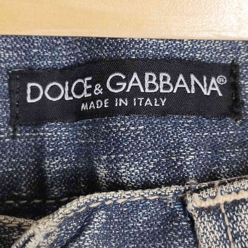 ドルチェアンドガッバーナ DOLCE&GABBANA イタリア製 バックポケット刺繍 ボタンフライデニムパンツ メンズ 44